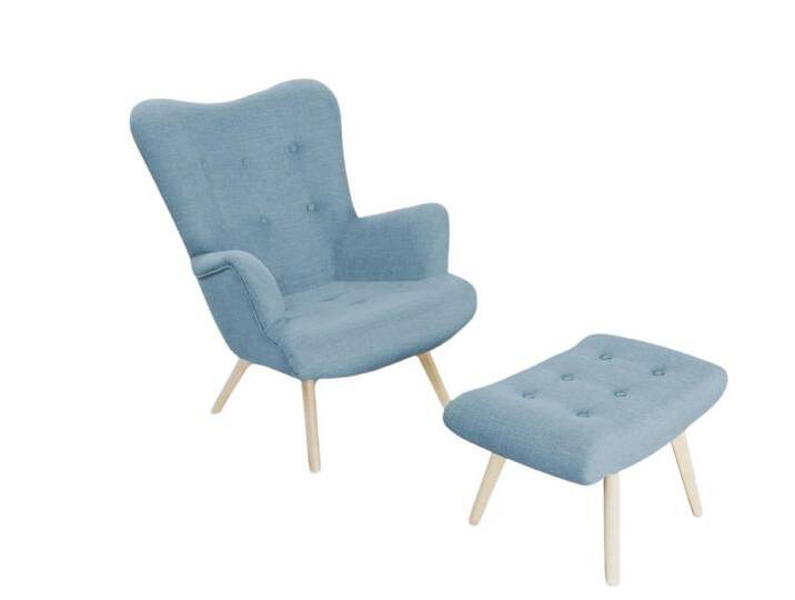 JVmoebel Sessel Relax Textil Hocker Ohrensessel Club Sofa Möbel Sessel Designer Stuhl (Sessel + Hocker), Made in Europa von Otto.de