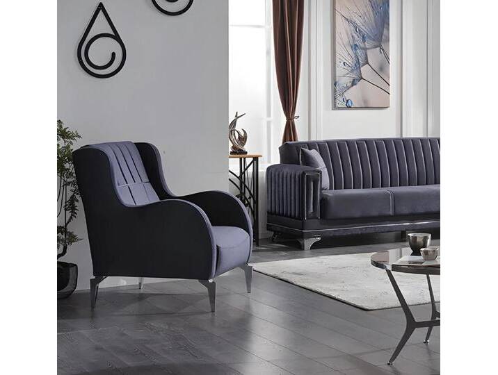 JVmoebel Sessel Textil Grau Sessel Luxus Sitz Wohnzimmer Design Moderne Polstersessel (Sessel), Made in Europa von Otto.de