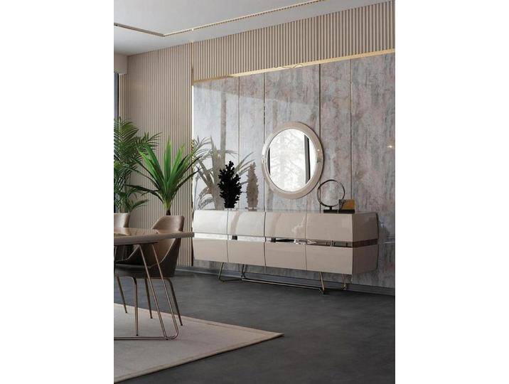 JVmoebel Sideboard Anrichte Konsole Sideboard Kommode Wohnzimmerschrank Spiegel Hochglanz (2 St., Sideboard + Spiegel), Made in Europa von Otto.de