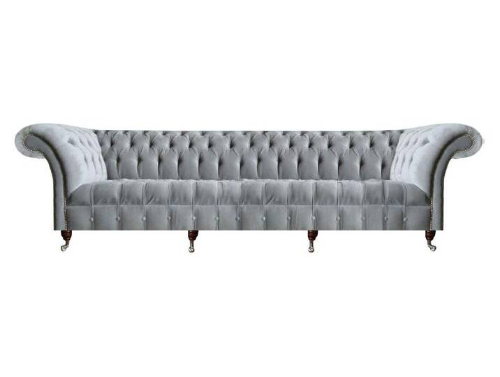 JVmoebel Sofa Hellgraue Chesterfield Viersitzer Couch Designer Polstersofas Edles, Made in Europa von Otto.de