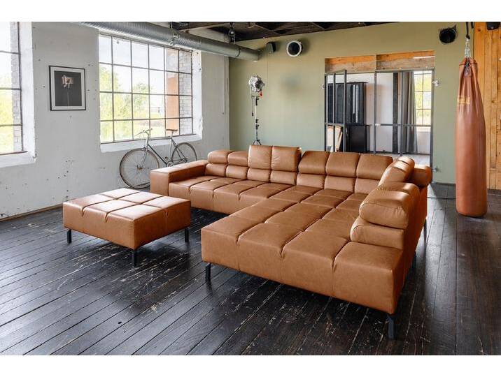 KAWOLA Ecksofa NELSON, L-Form rechts oder links Leder mit Hocker verschiedene Farben KAWOLA Ecksofa NELSON, L-Form rechts oder links Leder mit Hocker verschiedene Farben von Otto.de