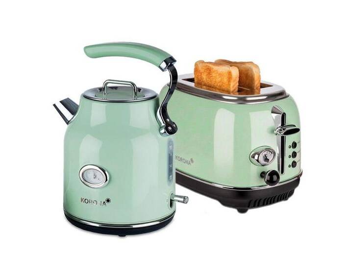 KORONA Toaster Retro Frühstückset Mint 2 Schlitz, Küchenset - 2 Scheiben Toaster inkl. Wasserkocher KORONA Toaster Retro Frühstückset Mint 2 Schlitz, Küchenset - 2 Scheiben Toaster inkl. Wasserkocher von Otto.de