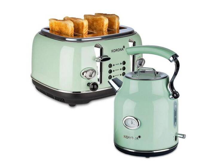 KORONA Toaster Retro Frühstückset Mint 4 Schlitz, Küchenset - 4 Scheiben Toaster inkl. Wasserkocher KORONA Toaster Retro Frühstückset Mint 4 Schlitz, Küchenset - 4 Scheiben Toaster inkl. Wasserkocher von Otto.de