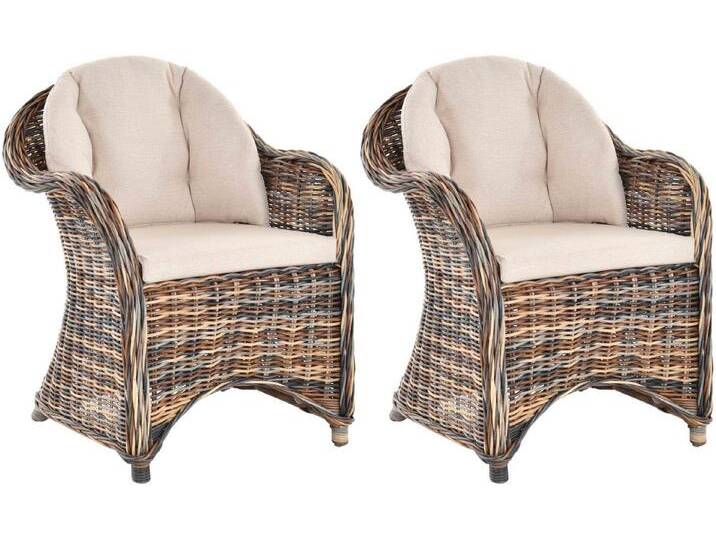 Krines Home Loungesessel 2er Set Rattan Wintergartensessel Orlando Lese Rattansessel Lounge (2-St., 2x Sessel), Sessel geschwungen von Otto.de