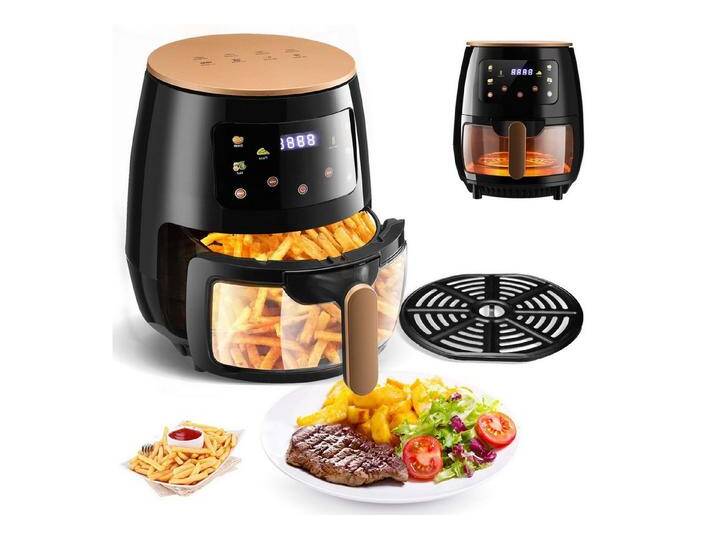 LETGOSPT Heißluftfritteuse 6L Airfryer mit Sichtbares Sichtfenster,LED Touchscreen friteuse, 1800,00 W, Präzise Temperaturregelung 60~200℃, Timer, Fritteuse ohne Öl von Otto.de