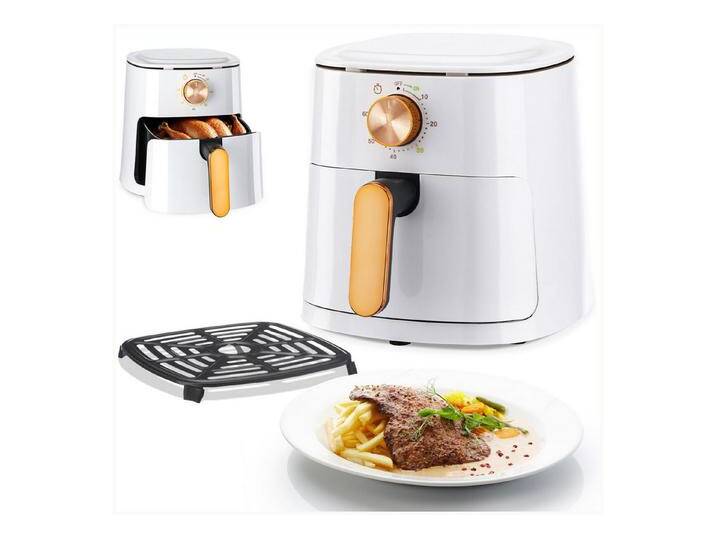 LOVONLIVE Heißluftfritteuse 4,5 Liter, stufenlose Fritteuse Fettfrei ohne Öl, 50°C - 200°C Power, 1800,00 W, Camping Retro Airfryer JD688 von Otto.de