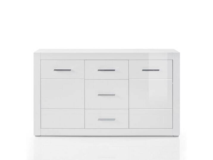 Lomadox Sideboard BALVE-61, Anrichte Wohnzimmerkommode Kommode 164cm breit weiß hochglanz von Otto.de