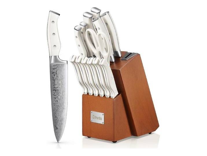 LuxusKollektion Allesschneider Messerblock mit Messerschärfer 14 TLG Edelstahl Messerset Holzblock LuxusKollektion Allesschneider Messerblock mit Messerschärfer 14 TLG Edelstahl Messerset Holzblock von Otto.de