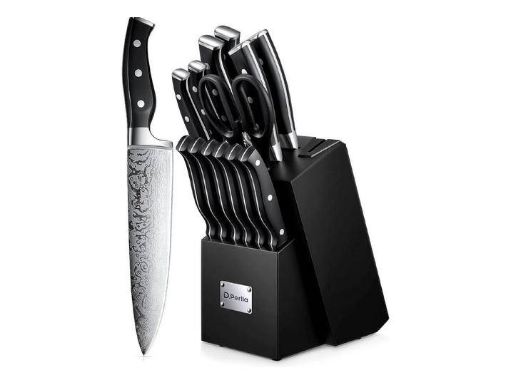 LuxusKollektion Allesschneider Premium Messerblock mit Messer 14 tlg Edelstahl Messerset von Otto.de