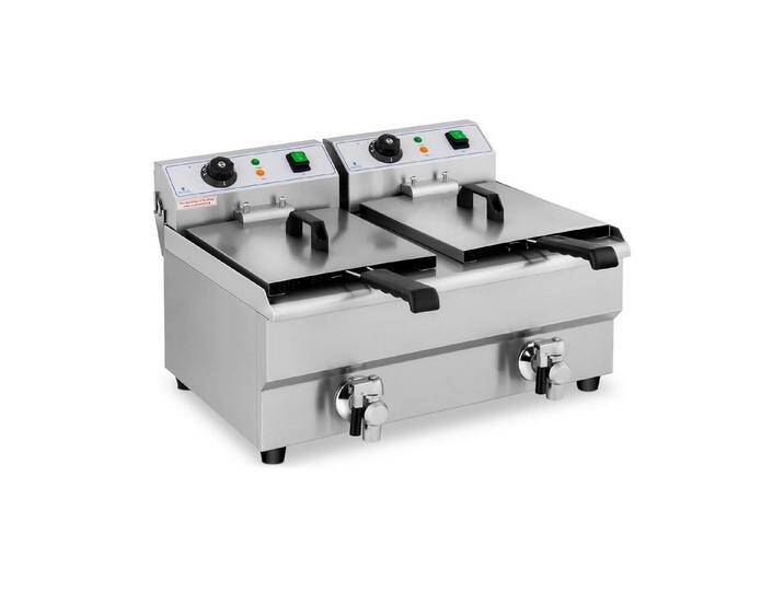 Royal Catering Fritteuse RCEF 10DB, 6000 W, 2 x 10 L Doppel Ablasshahn Edelstahl Elektro Kaltzone Royal Catering Fritteuse RCEF 10DB, 6000 W, 2 x 10 L Doppel Ablasshahn Edelstahl Elektro Kaltzone von Otto.de