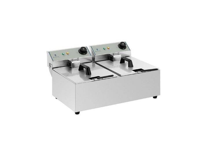 Royal Catering Fritteuse RCEF-10DY-ECO, 6400 W, 2 x 10 L Doppel Fritöse 2 x 3200 W Edelstahl von Otto.de