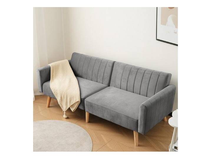 STILVORA Schlafsofa mit Schlaffunktion,sofas wohnzimmer mit verstellbare Rückenlehne,grau, 2-in-1-Sofa 1 Teile, mit umweltfreundliche Gummiholzbeine, Rückenlehne 3-fach klappbar von Otto.de