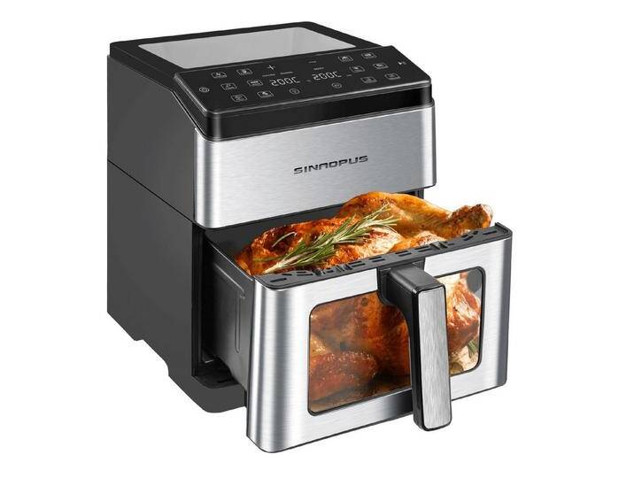 Sinaopus Heißluftfritteuse XL RA880, 8L Kompakte Heissluftfritteuse, Fritteuse mit LED-Display, 1800 W, 360°-Heißluftzirkulationssystem, 12 Funktionen, einfache Reinigung von Otto.de
