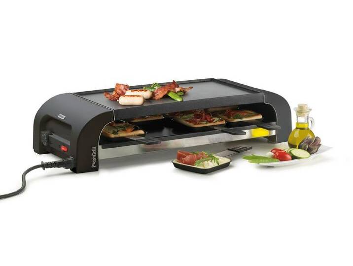Stöckli Raclette Stöckli Raclette PIZZAGrill for8 - für 8 Personen in Anthrazit, 8 Raclettepfännchen von Otto.de
