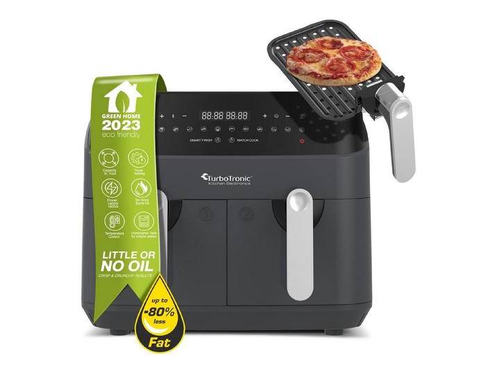 TurboTronic by Z-Line Heißluftfritteuse XXL Doppelkammer 12in1 Dual Airfryer 2x 0,5 kg 200°C Power Pizza Grill, 1600 W, Heissluftfritteuse Testsieger digitale Luftfritteuse Fritteuse ohne Öl TurboTronic by Z-Line Heißluftfritteuse XXL Doppelkammer 12in1 Dual Airfryer 2x 0,5 kg 200°C Power Pizza Grill, 1600 W, Heissluftfritteuse Testsieger digitale Luftfritteuse Fritteuse ohne Öl von Otto.de