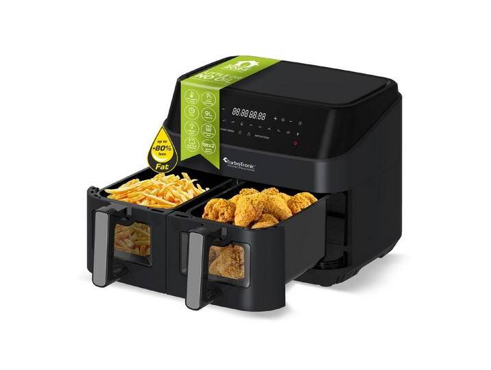 TurboTronic by Z-Line Heißluftfritteuse XXL Doppelkammer 2 x 0,5 kg Pommes 200°C Power dualZone 10in1 Airfryer, 1600 W, Heissluftfritteuse Testsieger digitale Luftfritteuse Fritteuse ohne Öl TurboTronic by Z-Line Heißluftfritteuse XXL Doppelkammer 2 x 0,5 kg Pommes 200°C Power dualZone 10in1 Airfryer, 1600 W, Heissluftfritteuse Testsieger digitale Luftfritteuse Fritteuse ohne Öl von Otto.de