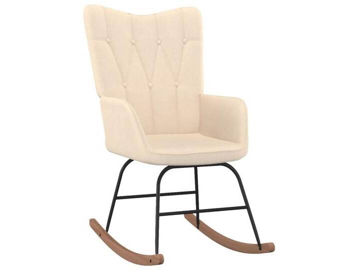 Vellora Schaukelsessel Schaukelsessel mit Hocker Stoff 61 x 78 x 98 cm (B x T x H) (1-St., 100% Polyester), Kautschukbaum-Massivholz von Otto.de