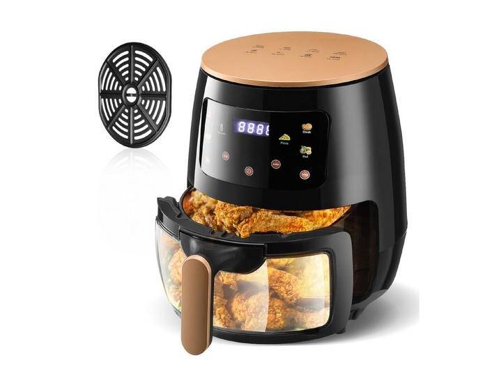 WILGOON Heißluftfritteuse 6,2 l Heißluftfritteuse Airfryer XL BA389 mit Sichtbares Sichtfenster, 2000,00 W, Fritteuse 6 Voreinstellungen und Warmhaltefunktion, digitales Display von Otto.de