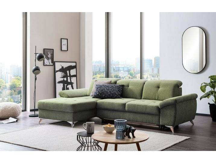 XDREAM Ecksofa Korfu, mit Schlaffunktion, Bettkasten und einstellbaren Kopfstützen, Recamiere wahlweise links oder rechts, Schlafsofa L-Form mit Stauraum von Otto.de