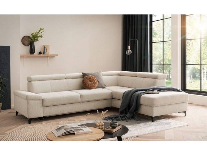 XDREAM Ecksofa Samos, mit Schlaffunktion, Bettkasten und einstellbaren Kopfstützen, Recamiere wahlweise links oder rechts, Schlafsofa L-Form mit Stauraum von Otto.de