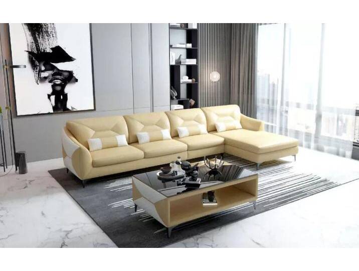 Xlmoebel Ecksofa Modernes Ecksofa aus Leder mit Designer-Stil in L-Form - Ledersofa, Hergestellt in Europa von Otto.de