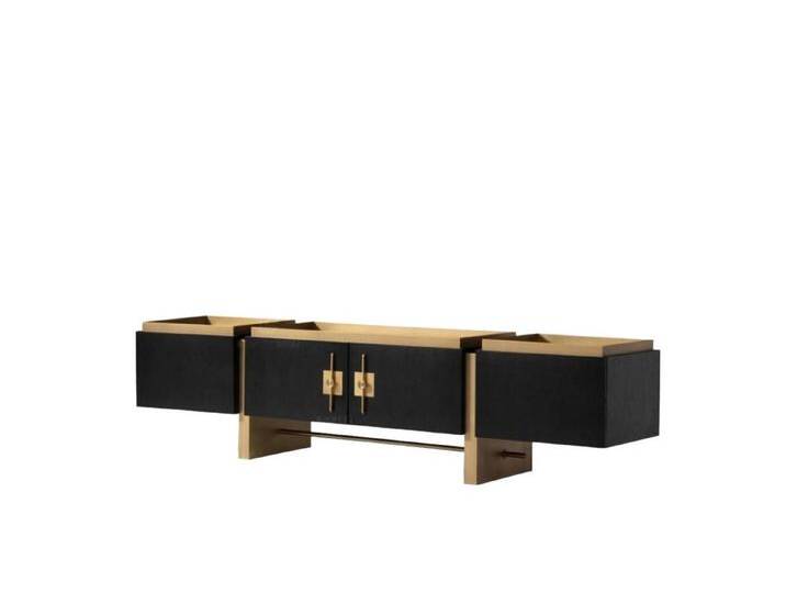Xlmoebel Lowboard Schwarzer TV-Ständer mit modernem Design in Gold und Holz (1 St., RTV), Hergestellt in Europa von Otto.de