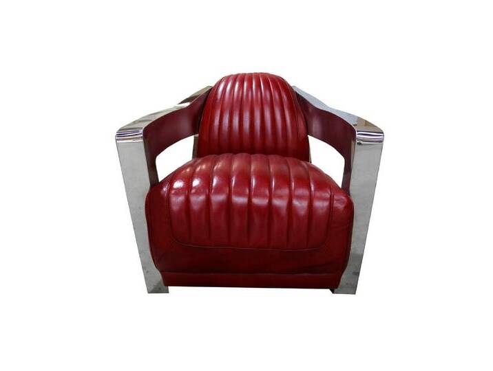 Xlmoebel Sessel Retro Echtleder Clubsessel in Rot im Vintage Aviator Design (Sessel), Hergestellt in Europa von Otto.de