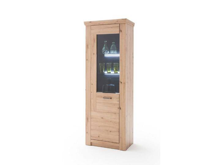 expendio Vitrine Mauro 3 Balkeneiche Nb. 74x211x45 cm mit Rückwand in 3D-Optik von Otto.de