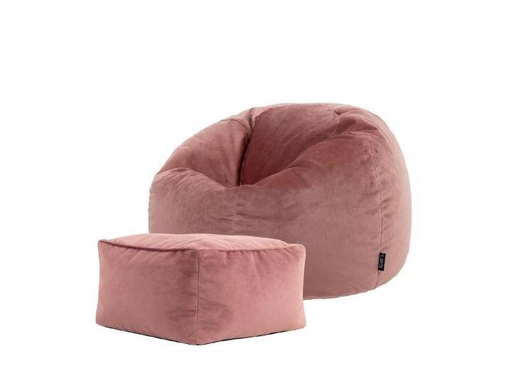icon Sitzsack Klassischer Sitzsack aus Samt „Kingston“ mit Hocker (Spar-Set, 1 x Sitzsack, 1 x Fußhocker), 85x50cm, Made in Germany, für Erwachsene & Kinder von Otto.de