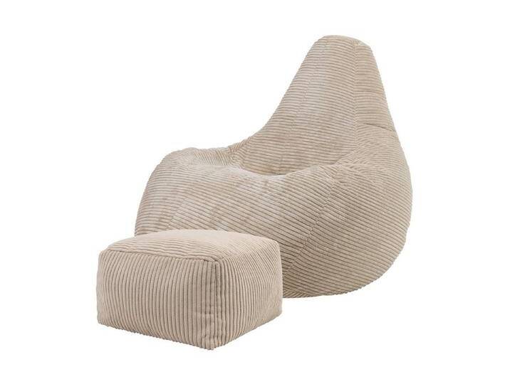 icon Sitzsack Sitzsack Sessel mit Liege aus Cord „Dalton“ mit Hocker (Spar-Set, 1 x Sitzsack, 1 x Fußhocker), XXL Gaming Sitzsack, Made in Germany, für Erwachsene & Kinder von Otto.de