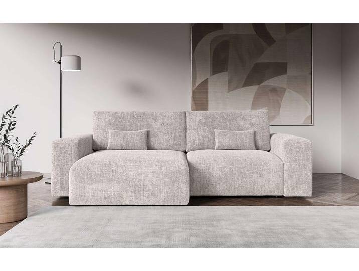 Ecksofa OTTO HOME MATTS Schlafsofa mit Bettkasten, Maße B/T/H: 265/159/89 cm , beige (hellbeige), B:265cm H:89cm T:159cm, 100% Polyester, Sofas, L-Form mit Recamiere rechts oder links, hoher Sitzkomfort von Otto