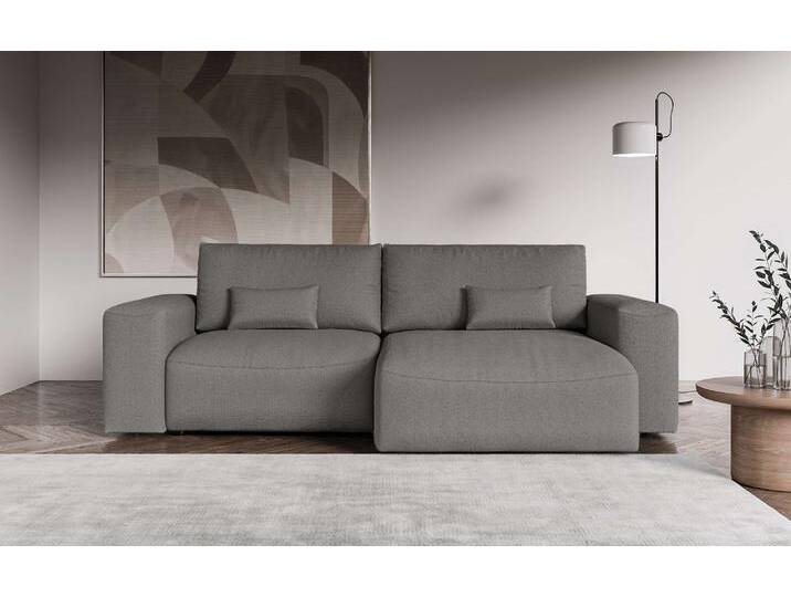 Ecksofa OTTO HOME MATTS Schlafsofa mit Bettkasten, Maße B/T/H: 265/159/89 cm , grau (anthrazit), B:265cm H:89cm T:159cm, 100% Polyester, Sofas, L-Form mit Recamiere rechts oder links, hoher Sitzkomfort von Otto
