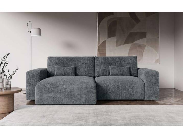 Ecksofa OTTO HOME MATTS Schlafsofa mit Bettkasten, Maße B/T/H: 265/159/89 cm , grau (dunkelgrau), B:265cm H:89cm T:159cm, 100% Polyester, Sofas, L-Form mit Recamiere rechts oder links, hoher Sitzkomfort von Otto