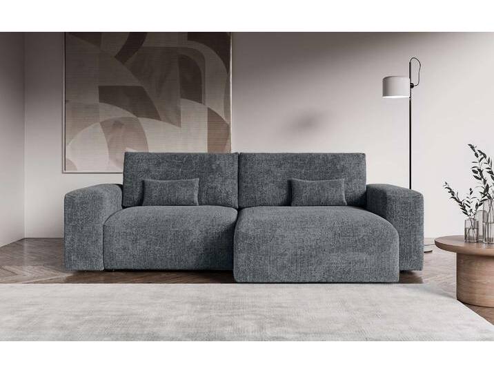 Ecksofa OTTO HOME MATTS Schlafsofa mit Bettkasten, Maße B/T/H: 265/159/89 cm , grau (dunkelgrau), B:265cm H:89cm T:159cm, 100% Polyester, Sofas, L-Form mit Recamiere rechts oder links, hoher Sitzkomfort von Otto