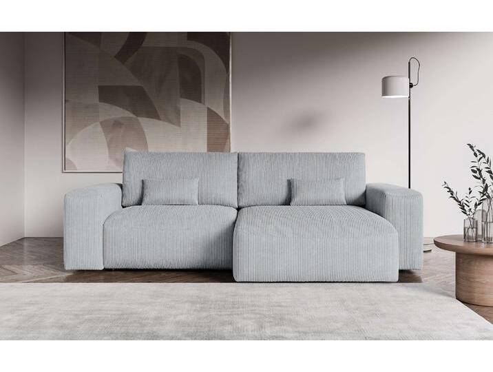 Ecksofa OTTO HOME MATTS Schlafsofa mit Bettkasten, Maße B/T/H: 265/159/89 cm , grau (hellgrau), B:265cm H:89cm T:159cm, 100% Polyester, Sofas, L-Form mit Recamiere rechts oder links, hoher Sitzkomfort von Otto