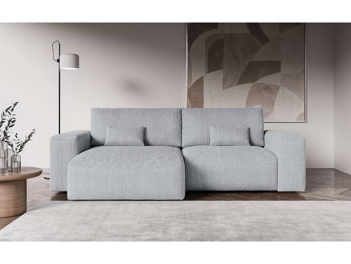 Ecksofa OTTO HOME MATTS Schlafsofa mit Bettkasten, Maße B/T/H: 265/159/89 cm , grau (hellgrau), B:265cm H:89cm T:159cm, 100% Polyester, Sofas, L-Form mit Recamiere rechts oder links, hoher Sitzkomfort von Otto
