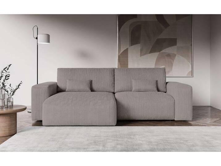 Ecksofa OTTO HOME MATTS Schlafsofa mit Bettkasten, Maße B/T/H: 265/159/89 cm , grau (taupe), B:265cm H:89cm T:159cm, 100% Polyester, Sofas, L-Form mit Recamiere rechts oder links, hoher Sitzkomfort von Otto