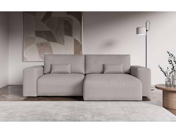 Ecksofa OTTO HOME MATTS Schlafsofa mit Bettkasten, Maße B/T/H: 265/159/89 cm , grau (taupe), B:265cm H:89cm T:159cm, 100% Polyester, Sofas, L-Form mit Recamiere rechts oder links, hoher Sitzkomfort von Otto
