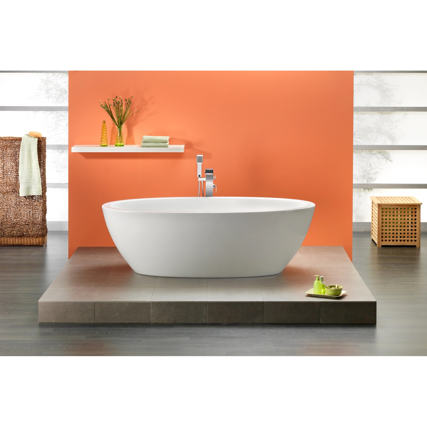 Freistehende Badewanne Latina 190 cm x 94 cm Weiß von Ottofond