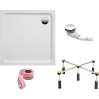 OTTOFOND Duschwanne, (Set), 80x80x3 cm, mit Fußgestell, Ablaufgarnitur und Fugendichtband von Ottofond