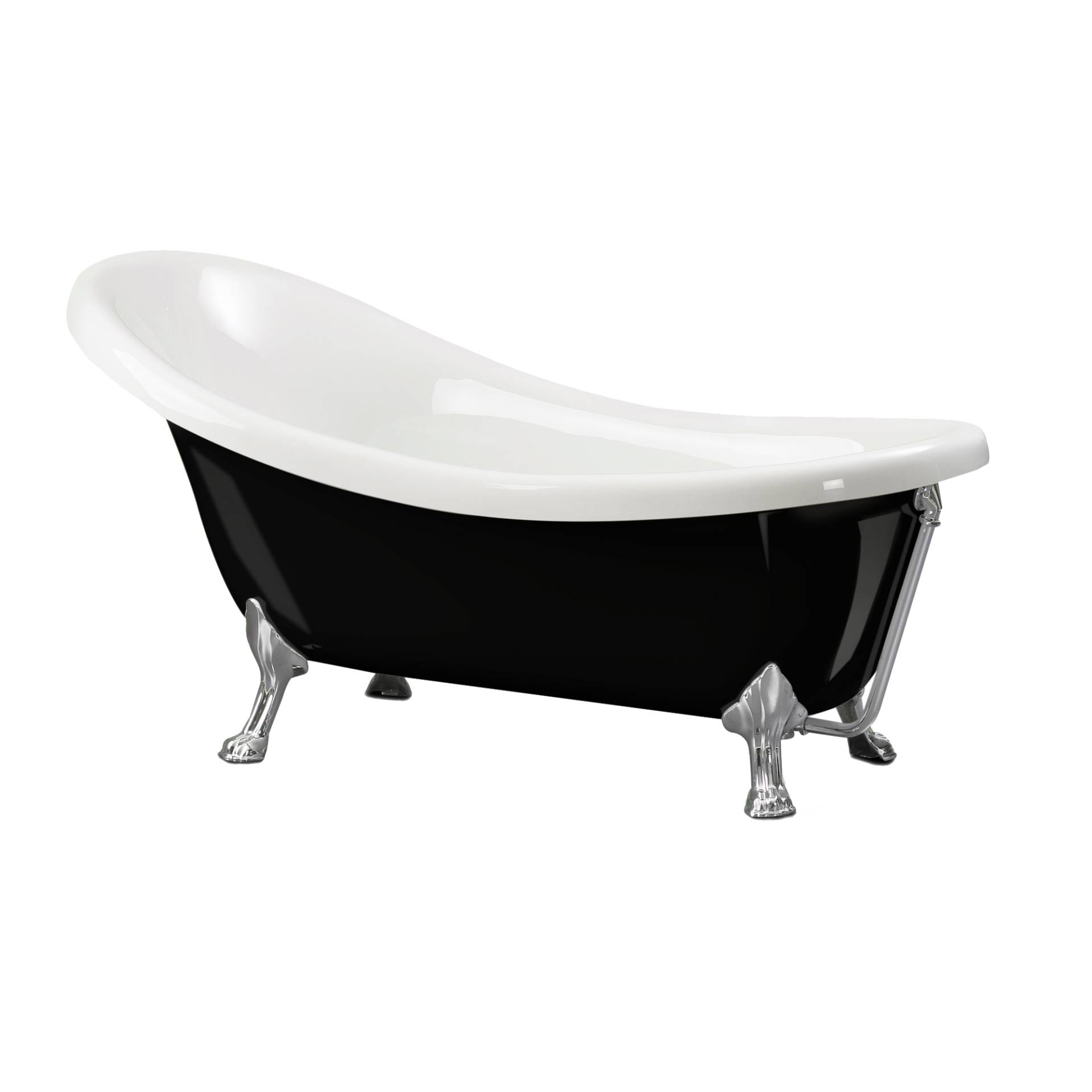 Ottofond Badewanne 'Azur' freistehend schwarz/weiß 174,5 x 83 cm von Ottofond