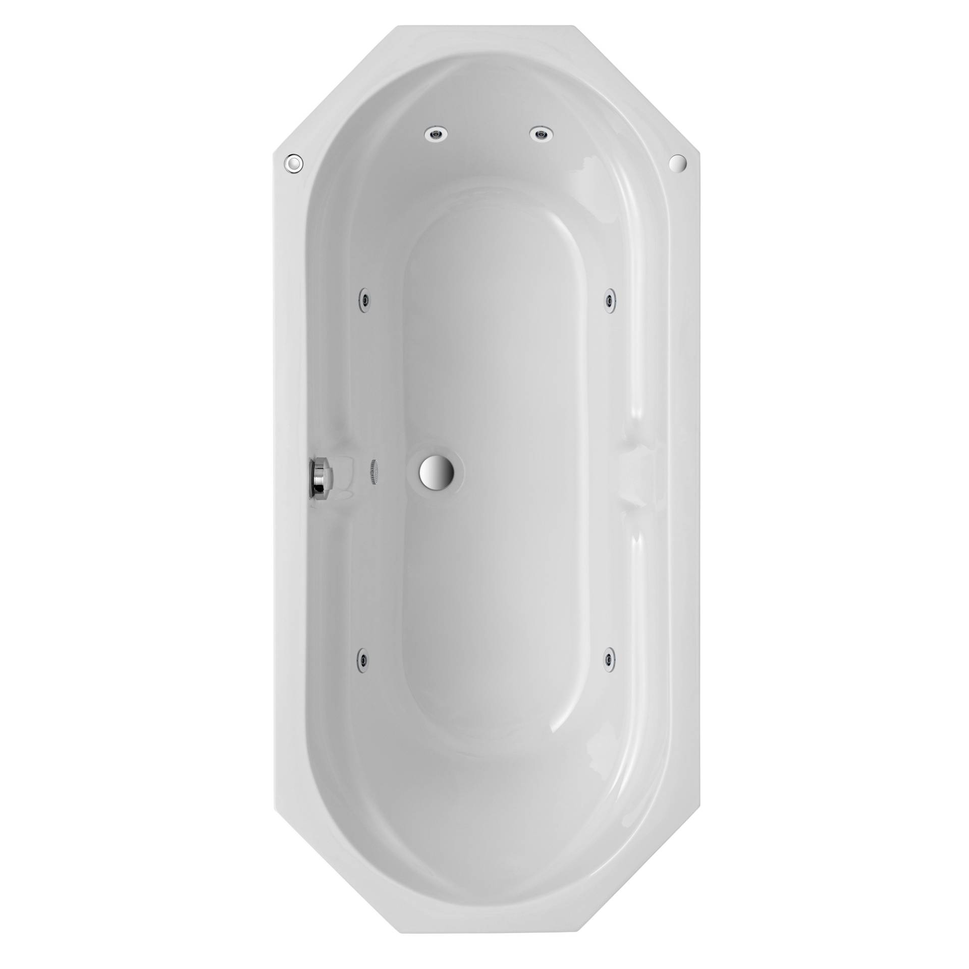 Ottofond Badewanne 'Sicilia' mit Whirlpoolsystem weiß 170 x 75 cm von Ottofond