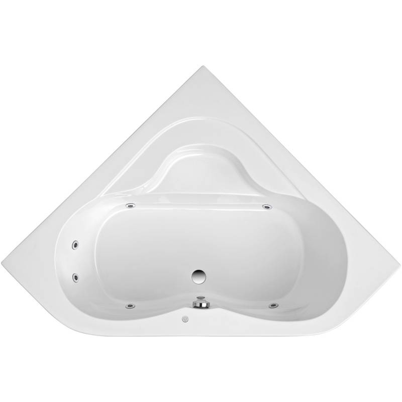 Ottofond Eckwanne Lucia 140 cm x 140 cm Weiß mit Whirlpoolsystem Typ 1 Chrom von Ottofond