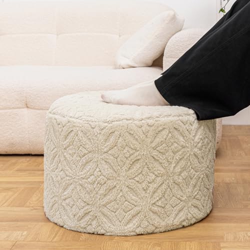 Plüsch Multifunktionaler Ottoman Pouf - Ergonomische Ottomane Fußstütze mit platzsparendem Design, perfekt unter Schreibtischen, Couches & Sofas (Leinen) von Ottofootrespoof