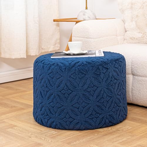 Plüsch Multifunktionaler Ottoman Pouf - Ergonomische Ottomane Fußstütze mit platzsparendem Design, perfekt unter Schreibtischen, Couches & Sofas (Marineblau) von Ottofootrespoof