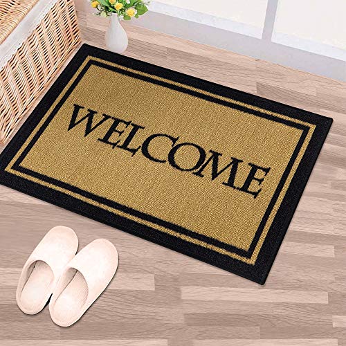 Ottomanson Fußmatten-Kollektion rechteckige Fußmatte mit Aufschrift „Welcome“, 51 cm x 76 cm, Beige von Ottomanson