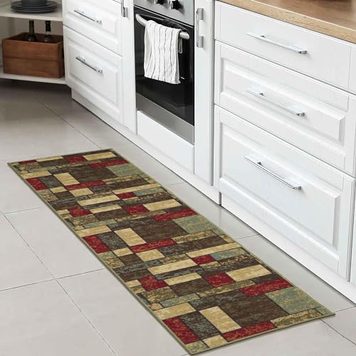 Ottomanson Ottohome-Kollektion Teppich mit Gummirückseite und Schachtel-Design, 50 cm x 150 cm, mehrfarbig von Ottomanson