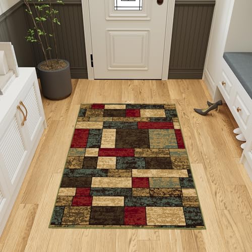 Ottomanson Ottohome-Kollektion Teppich mit Gummirückseite und Schachtel-Design, 100 cm x 150 cm, mehrfarbig von Ottomanson