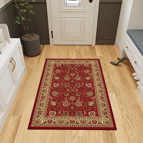 Ottomanson Ottohome-Kollektion Teppich mit Gummirückseite und persisch-orientalischem Design, 100 cm x 150 cm, Rot Ottomanson Ottohome-Kollektion Teppich mit Gummirückseite und persisch-orientalischem Design, 100 cm x 150 cm, Rot von Ottomanson