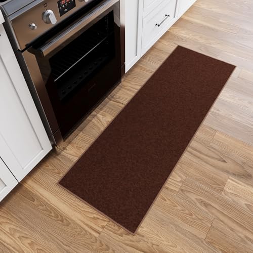 Ottomanson Ottohome-Kollektion Teppichläufer mit Gummirückseite und einfarbigem Design, 67 cm x 183 cm, Braun von Ottomanson